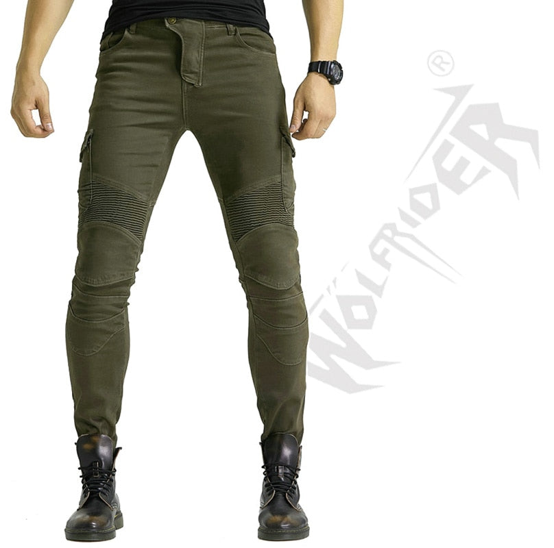 MOTORPOOL OLIVE Men's Motorcycle Riding Jean Cargo Pants