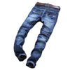 NEWSOSOO Patched Camo Biker Jeans Ripped Mens