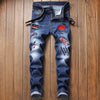 DENIM Ripped Jeans With Rose Patch