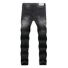 NEWSOSOO Patched Camo Biker Jeans Ripped Mens