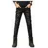 NEWSOSOO Patched Camo Biker Jeans Ripped Mens