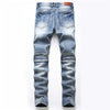 NEWSOSOO Patched Camo Biker Jeans Ripped Mens