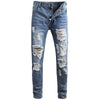 Mens Biker Faded Jeans