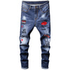 DENIM Ripped Jeans With Rose Patch