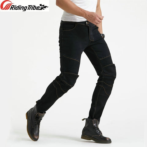 RIDING TRIBE Moto Denim Jeans Mens With CE Kneepad