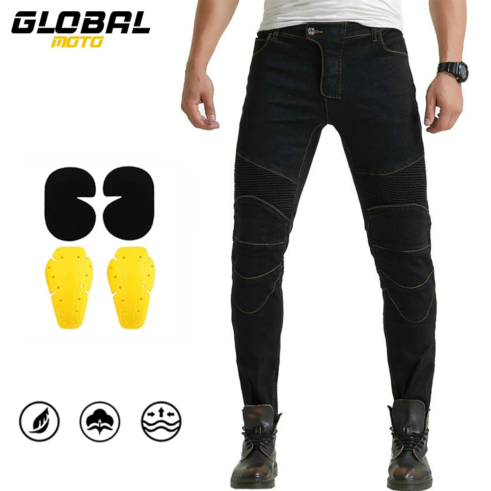 Summer Mesh Motorcycle Riding Jeans With Armor Motocross Racing Slim  Stretch Pants (L=32, Black) : Amazon.in: Clothing & Accessories