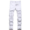 NEWSOSOO Patched Camo Biker Jeans Ripped Mens