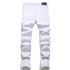 NEWSOSOO Patched Camo Biker Jeans Ripped Mens