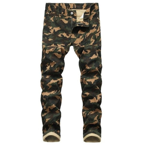 ZIPPER FLY  Military Camo Cargo Pants Men