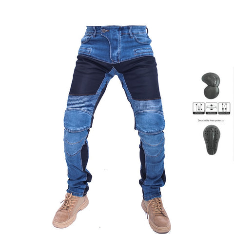 Adventure Biker Denim Jeans With Mesh