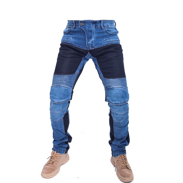 Adventure Biker Denim Jeans With Mesh
