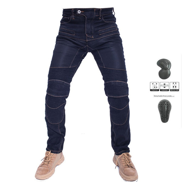 Adventure Biker Denim Jeans With Mesh