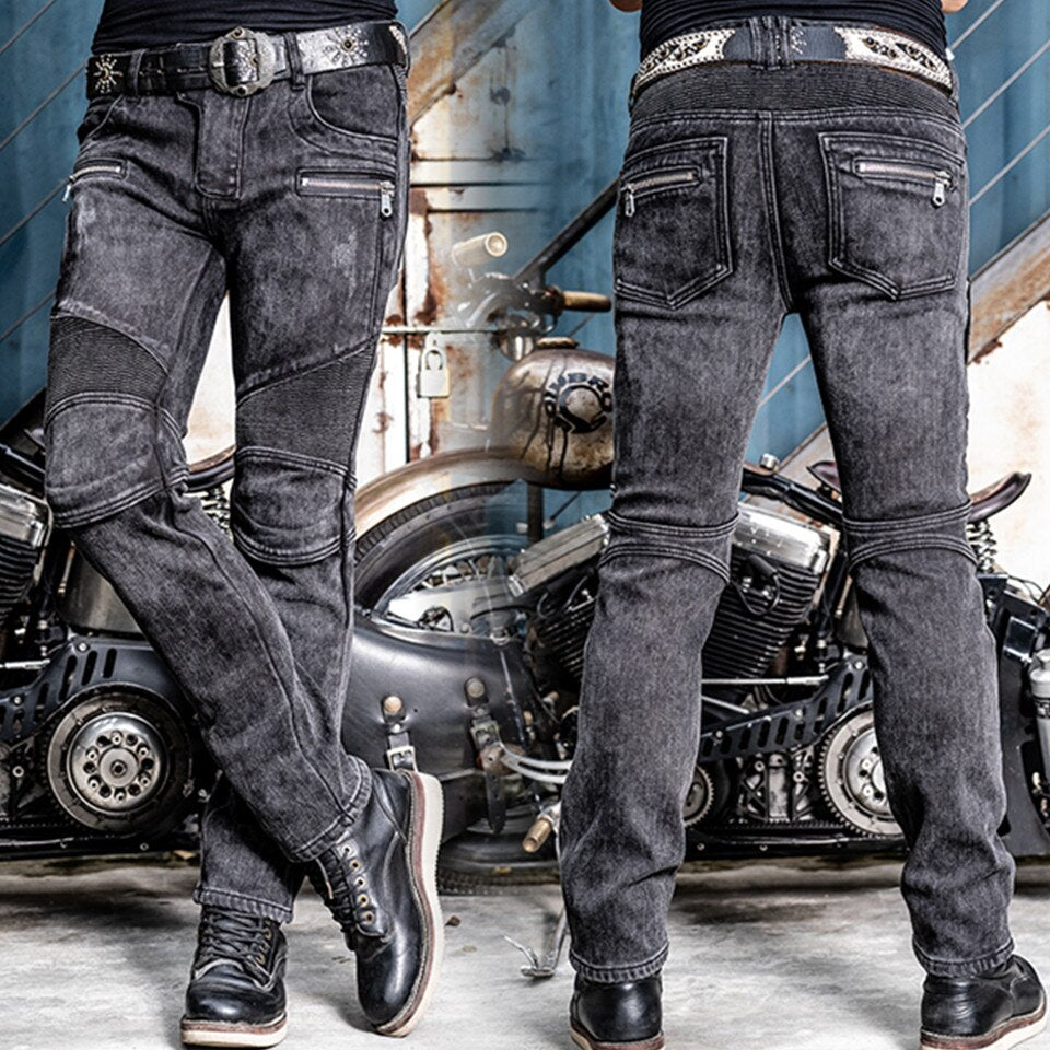 BUY RPMCN Professional Motorcycle Biker Jeans with Knee Pad ON SALE NOW! -  Rugged Motorbike Jeans