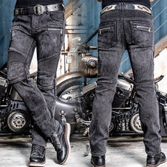 Men's Motorcycle Jeans Rockwear Armor Riding Pants 4 Protective Gear Removable For Daily Leisure, Motorcycle Riding (Color : Blue, Size : Large - View #2