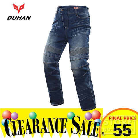 DUHAN Blue Biker Jeans | Rider Denim | Black Motorbike Jeans