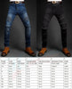 ROCK BIKER Blue / Black Motorcycle Jeans With Knee Pads