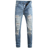 Mens Biker Faded Jeans