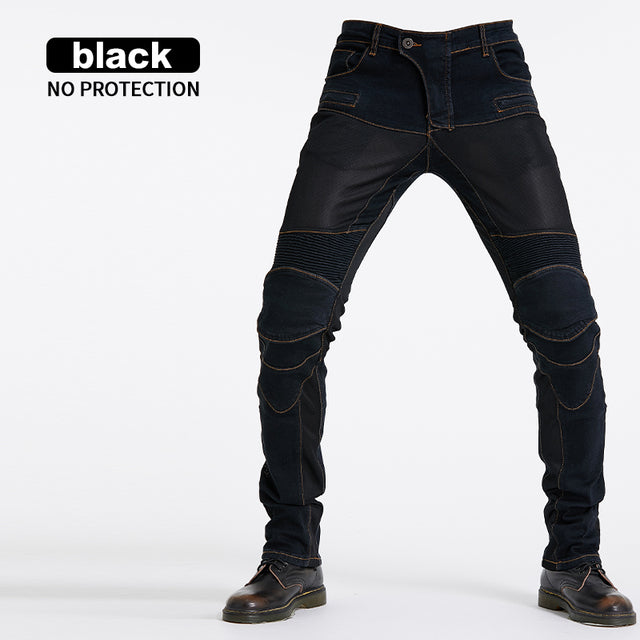 BUY ROCK BIKER Men's Motorbike Jeans - Black / Blue Denim ON SALE NOW! -  Rugged Motorbike Jeans