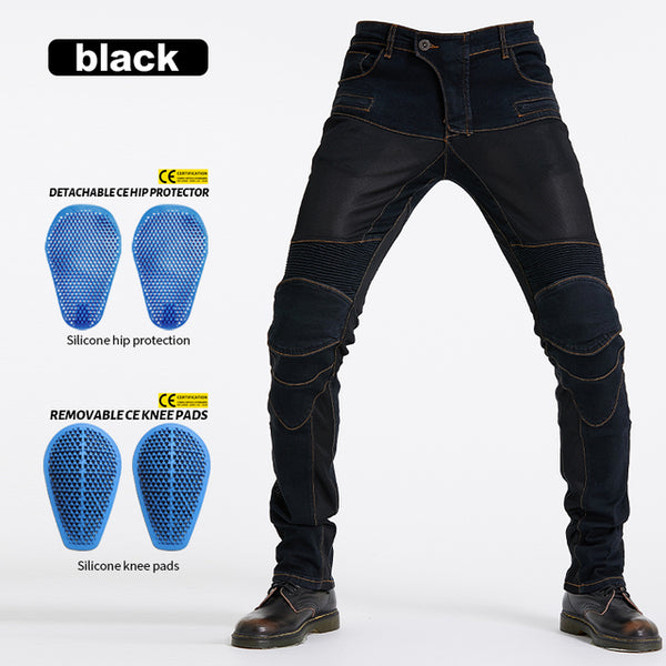BUY ROCK BIKER Men's Motorbike Jeans - Black / Denim SALE NOW! - Rugged Motorbike Jeans